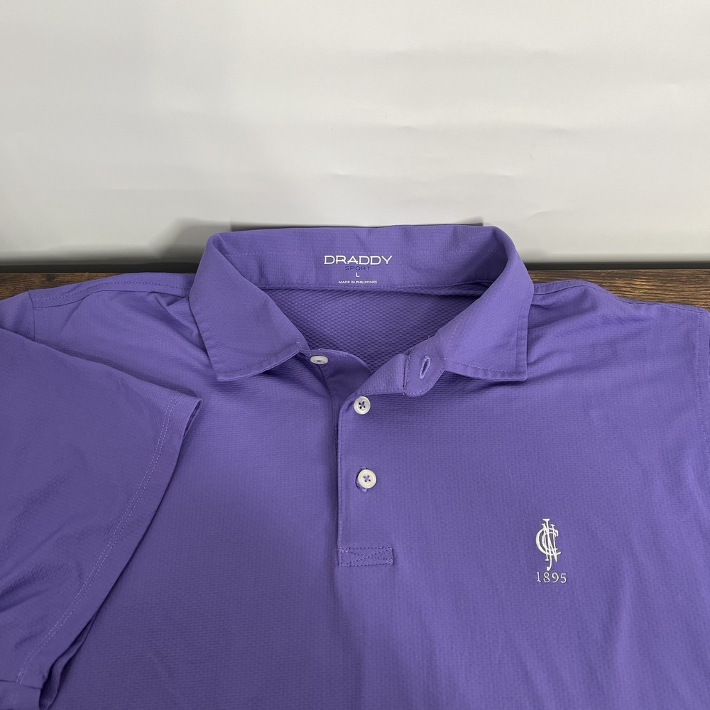 B Draddy Sport Polo Shirt Mens L Performance Outdoor  Golf North Jersey CC EUC